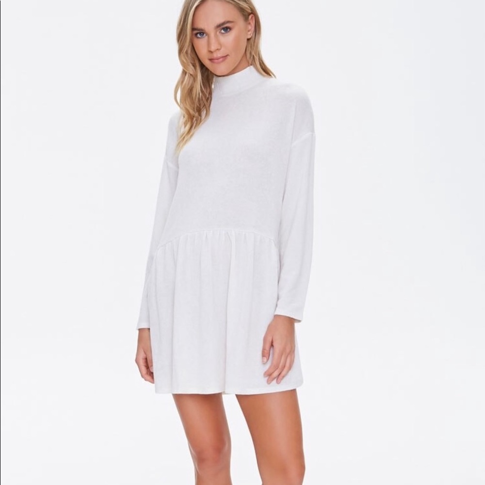 Marled White Turtleneck Dress - NWT